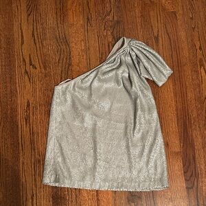 Silver Sequin One-Shoulder Top